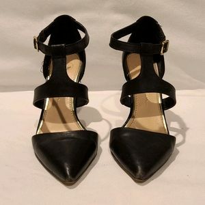 Sexy strap black heels